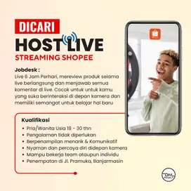 Lowongan Host Live Streaming Shoppee