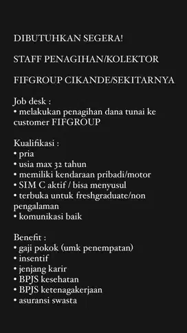 LOWONGAN KERJA CIKANDE & SEKITARNYA