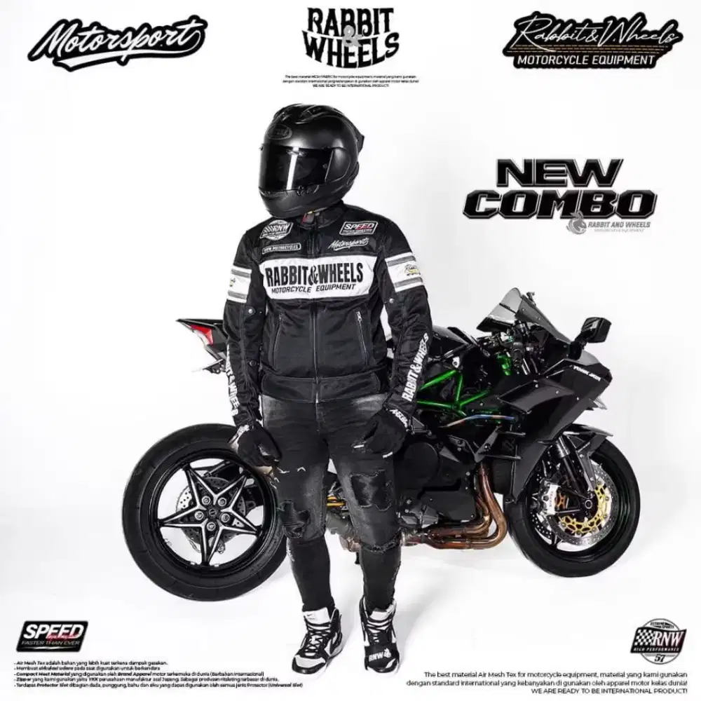 JAKET RABBIT AND WHEELS NEW COMBO BLACK ORIGINAL