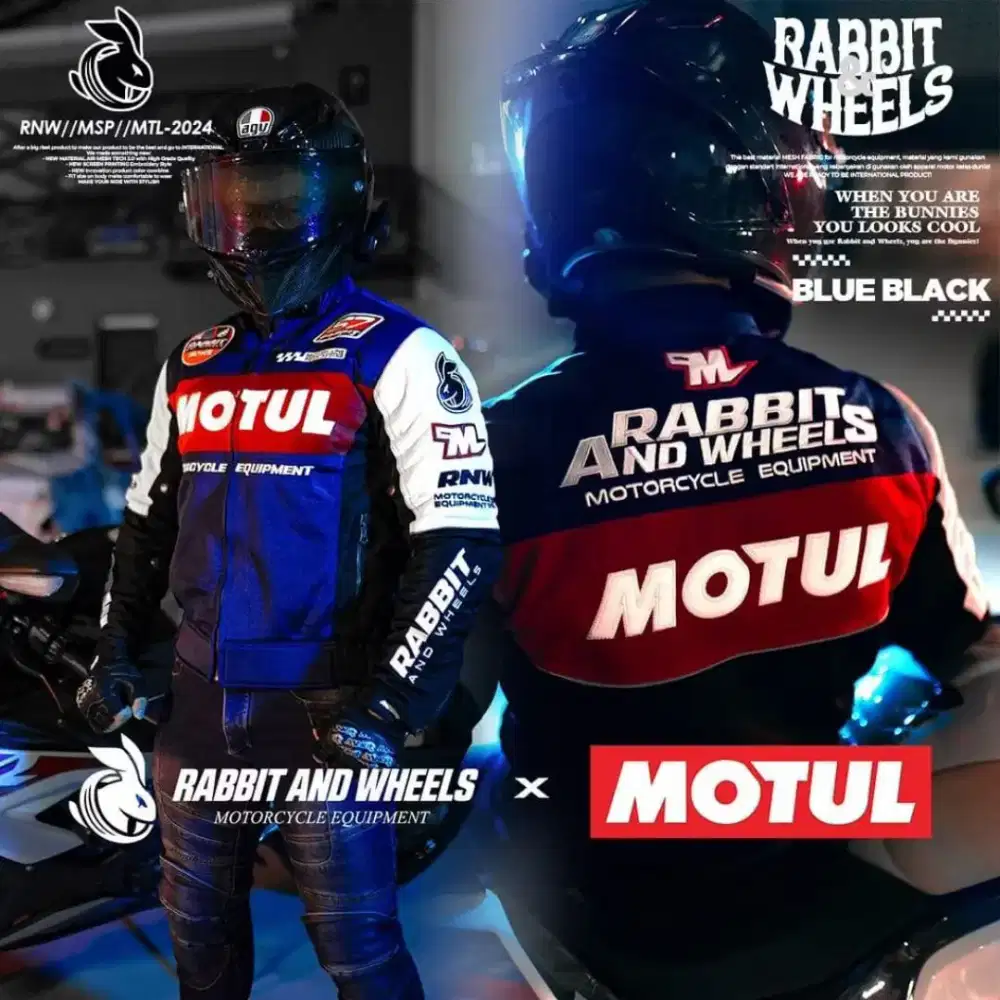 JAKET X MOTUL RABBIT AND WHEELS BLUE FRAGMENT ORIGINAL