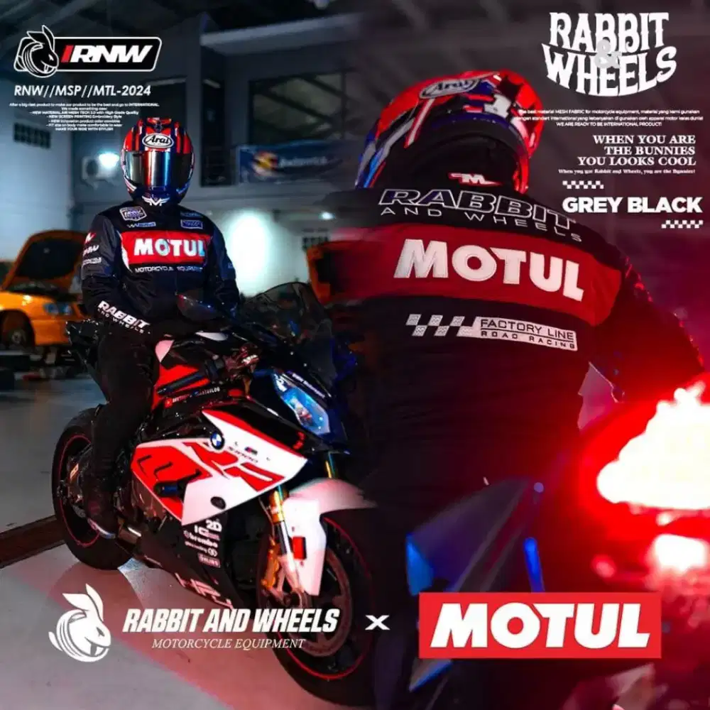 JAKET X MOTUL RABBIT AND WHEELS RED FACTORY ORIGINAL