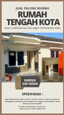 jual rumah murah di jl bambang utoyo