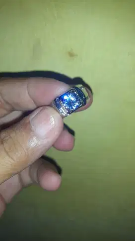 Cincin permata mozainite ring perak mikroseting size 8 minat lanjut wa