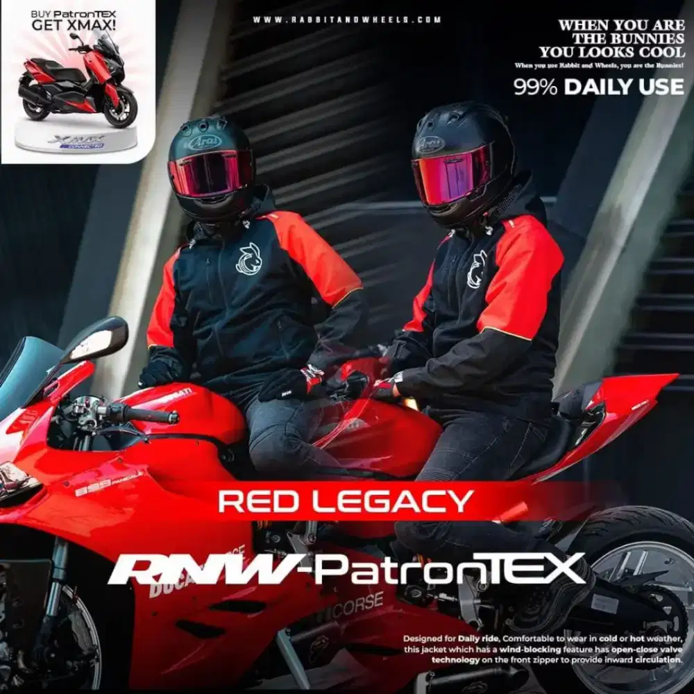 JAKET RABBIT AND WHEELS PATRONTEX RED ORIGINAL