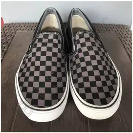 VANS Checkerboard Classic Slip On - Grey/Black - Big Size 47.5 (31cm)