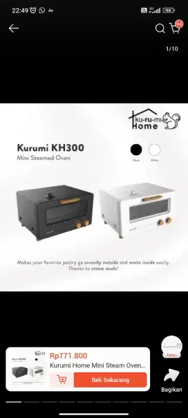 Kurumi Home Mini Steam Oven Toaster KH 300