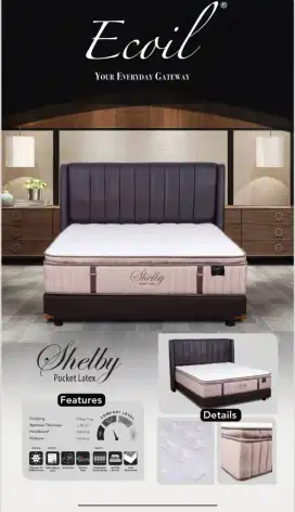 Springbed kasur matras kangaroo shelby pocket latex 160×200