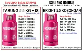 Tabung Bright 5,5 Kg + isi TerMurah SeBalikpapan