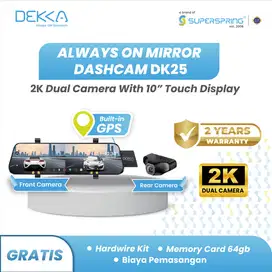 dashcam dekka dk25 + kamera mundur gambar jernih garansi 2 tahun