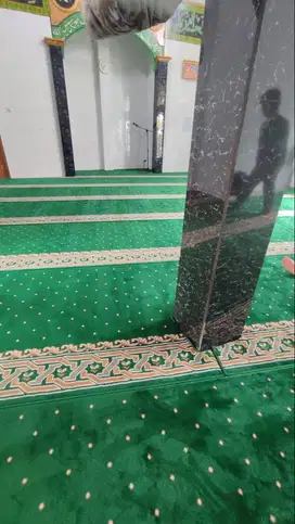 jual karpet masjid hijau bintik bahan lembut dan halus