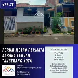 DIJUAL RUMAH DI PERUM METRO PERMATA KARANG TENGAH TANGERANG KOTA -