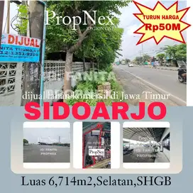 URUN HARGA!Dijual lahan komersil ada gudang di Sidoarjo LT 6,714m2 SHG