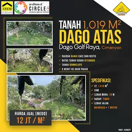 Tanah SHM Dago Atas 1.019 m2 Dago Golf Raya, Cimenyan