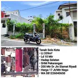 Jual Tanah Solo Kota 200 MTR Dari Slamet Riyadi