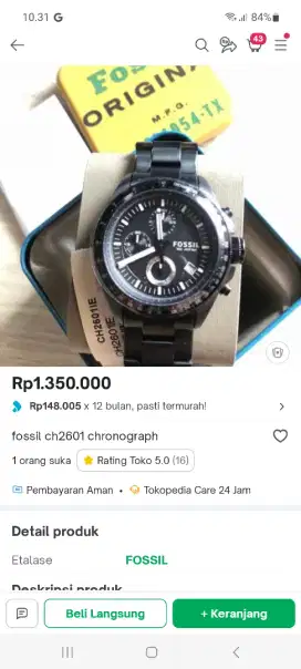 Jam tangan fossil ori