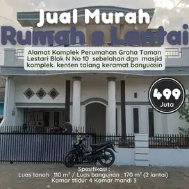 jual murah  rumah 2 lantai