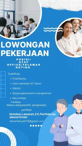 DIBUTUHKAN SEGERA MARKETING DAN TELEMARKETING