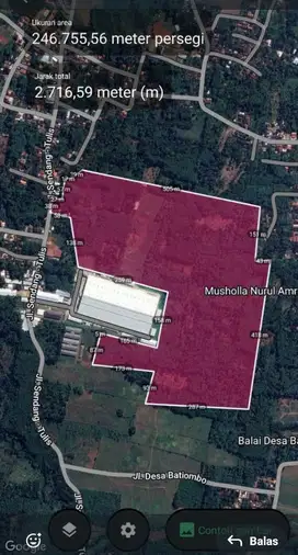 TANAH ZONA MERAH/ INDUSTRI BATANG