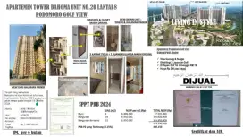 DIJUAL APARTEMEN TOWER DAHOMA UNIT NO.20 LANTAI 8 PODOMORO GOLF VIEW