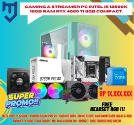 Gaming & Streamer PC Intel I5 12600K 16GB RAM RTX 4060 Ti 8GB Compact.