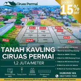 Tanah Kavling Ciruas Permai dekat Jalan Raya