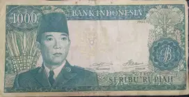 Uang kertas Soekarno 1000 thn 1960