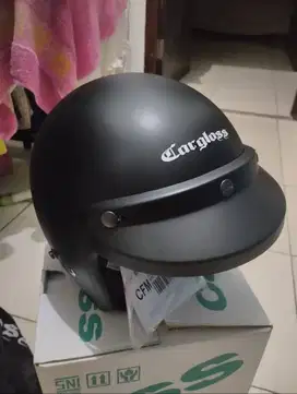 Helm Cargloss Retro Classic Hitam Doff