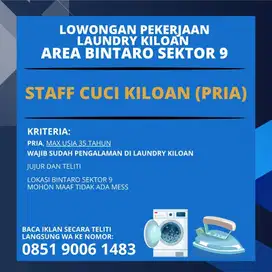 STAFF CUCI LAUNDRY KILOAN BINTARO SEKTOR 9