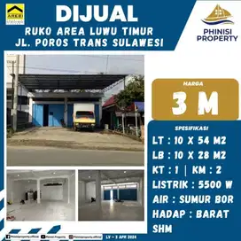 DIJUAL RUKO DI JALAN POROS TRANS SULAWESI AREA LUWU TIMUR