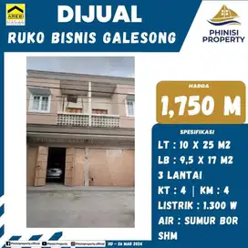 DIJUAL RUKO BISNIS GALESONG 3 LANTAI