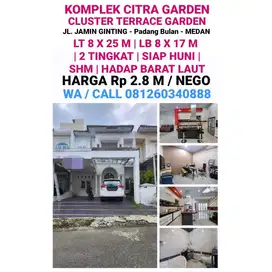 DI JUAL 1 UNIT VILLA SIAP HUNI DI KOMPLEK CITRA GARDEN TERRACE GARDEN