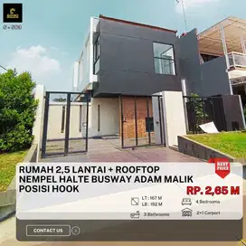 Rumah 3 Lt Siap Huni Posisi Hoek Tanah Lega dlm Perumahan Cipadu