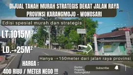 Dijual Tanah  mangku aspal dekat Jalan Prov Selang kota Wonosari