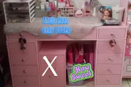 Meja Rias Kaca_ Pink