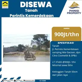 DISEWAKAN TANAH DI JALAN PERINTIS KEMERDEKAAN SAMPING GACOAN & CITRA