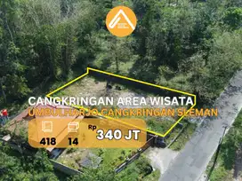 Jual Tanah Pinggir Jalan Cangkringan Daerah Wisata Udara Sejuk Asri