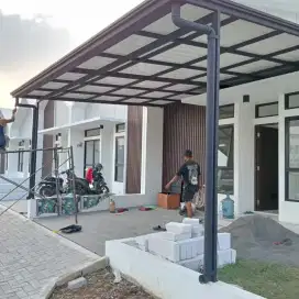 Kanopi atap alderon double lengkap profil + talang air 10cm