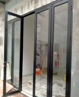 Murah!!Pintu kaca dan partisi kaca aluminium