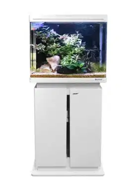 boyu aquarium 45 ltr set aquarium & kabinet (putih)