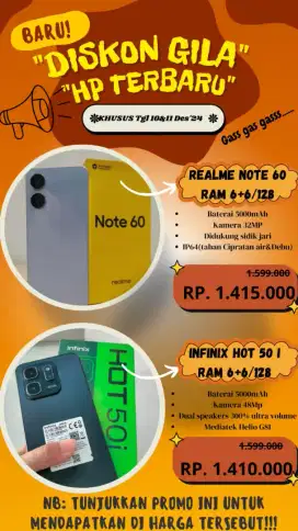 Obral Infinix dan realme tgl 10&11 Des 24