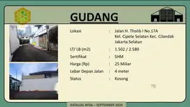 Jual Gudang Cilandak Jakarta Selatan