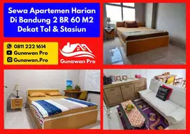 Sewa Apartemen Bulanan di Buah Batu Bandung Unit 2 Kamar, Murah, Luas