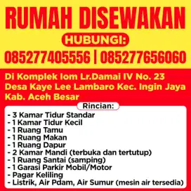 Di Sewakan Rumah Untuk Keluarga, KOST Rumah Rp. 8.500.000/ Tahun Nego