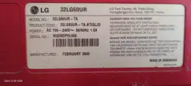 Tv LED merk LG layar 32inchi minus gambar nya aja yg rusak,remot g ada