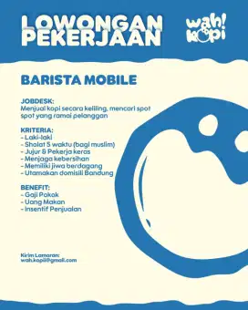 Lowongan kerja mobile barista