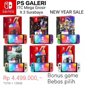 NINTENDO SWITCH OLED ¢fw +128GB full game NEW YEAR SALE