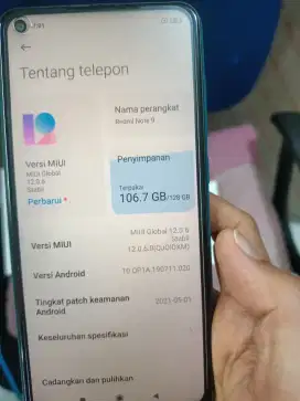 Redmi note 9 ram 6/128 gb fullsett