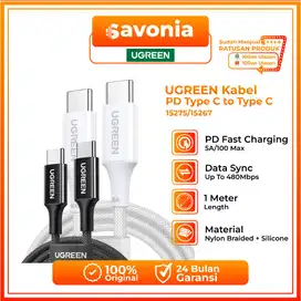 UGREEN Kabel Data Charge Silicone Braided Type C to Type C Fast Charge