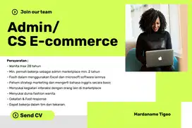 Lowongan pekerjaan Admin/CS E-commerce