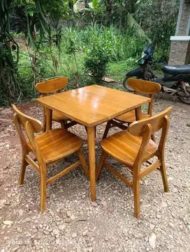 Kursi meja cafe/makan kayu jati